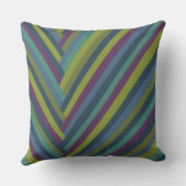 紫色及びオリーブ色の抽象芸術のモダンなストライプの クッション (裏面)