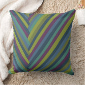 紫色及びオリーブ色の抽象芸術のモダンなストライプの クッション (ブランケット)