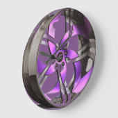 紫色及びクロム縁 ラージ壁時計 (傾斜)