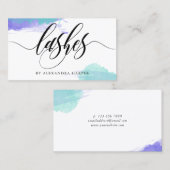 紫色及びターコイズの汚れ書道の鞭の芸術家 名刺 (正面/裏面)