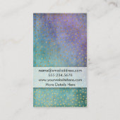 紫色及びティール(緑がかった色)のグランジな質上の金ゴールドの紙吹雪 名刺 (裏面)