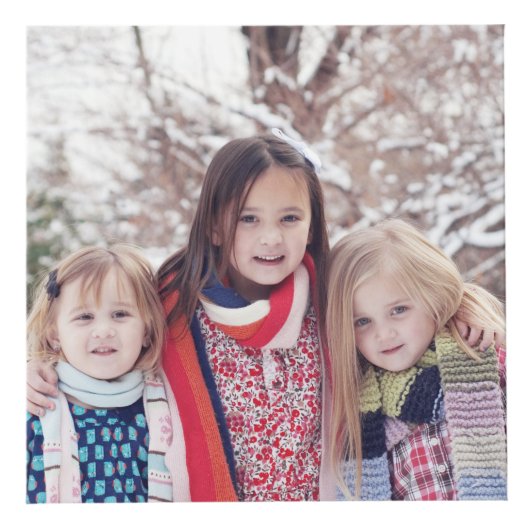 紫色及びフェイクな金ゴールドの紙吹雪-家族写真 フォトキューブ (右)