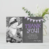 紫色及びラベンダーの誕生日のサンキューカード サンキューカード (スタンド正面)