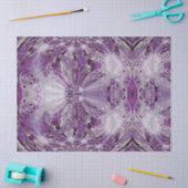 紫色及び灰色の穏やかな万華鏡のように千変万化するパターンのプリントパターン 薄葉紙 (クラフト)
