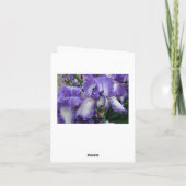 紫色及び白いアイリス、特別な誕生日 カード (裏面)