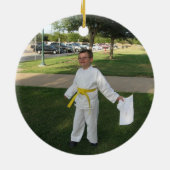 紫色及び白く極度なキッカーオーナメント セラミックオーナメント (裏面)