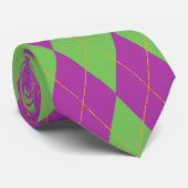 紫色及び緑のアーガイル ネクタイ (ロール)