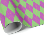 紫色及び緑のアーガイル ラッピングペーパー (ロールコーナー)