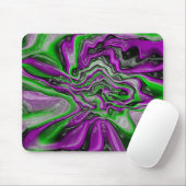 紫色及び緑の渦巻 マウスパッド (マウス)