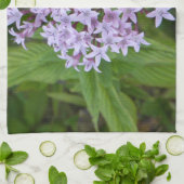 紫色及び緑の花の熱帯台所タオル キッチンタオル (折り畳み)
