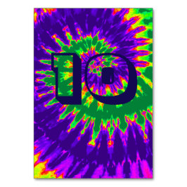 紫色及び緑の螺線形の絞り染めの結婚式表10 テーブルナンバー