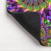 紫色及び緑の《写真》ぼけ味のフラクタルパターン マウスパッド (コーナー)