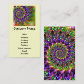 紫色及び緑の《写真》ぼけ味のフラクタルパターン 名刺 (正面/裏面)