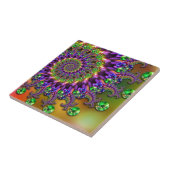 紫色及び緑の《写真》ぼけ味のフラクタル タイル (側面)