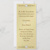 紫色及び金ゴールドのダイヤモンドのダマスク織の結婚式招待状 招待状 (裏面)