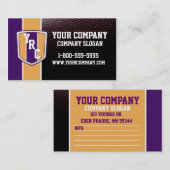 紫色及び金ゴールドのフットボールカード 名刺 (正面/裏面)