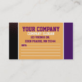 紫色及び金ゴールドのフットボールカード 名刺 (裏面)