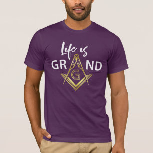 紫色及び金ゴールドのフリーメーソンのTシャツ の本部のギフト Tシャツ