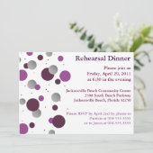 紫色及び銀製の点のリハーサルの夕食の招待状 招待状 (スタンド正面)