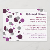 紫色及び銀製の点のリハーサルの夕食の招待状 招待状 (正面/裏面)