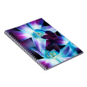 紫色及び青のデンドロビウムの蘭によってカスタマイズ蘭 ノートブック (右側)