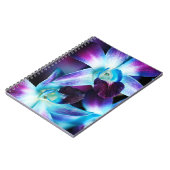 紫色及び青のデンドロビウムの蘭によってカスタマイズ蘭 ノートブック (左側)