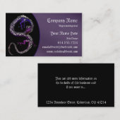 紫色及び青のドラゴンのファンタジーのアジア名刺 名刺 (正面/裏面)