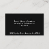 紫色及び青のドラゴンのファンタジーのアジア名刺 名刺 (裏面)