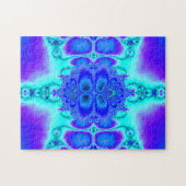 紫色及び青のフラクタルの芸術 ジグソーパズル (横)