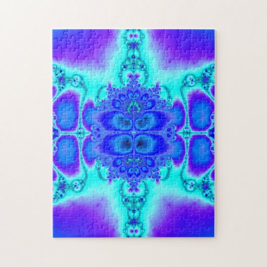 紫色及び青のフラクタルの芸術 ジグソーパズル (縦)