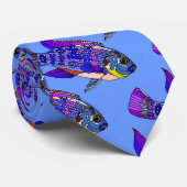 紫色及び青の魚パターンはネクタイに人を配置しました ネクタイ (ロール)