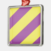 紫色及び黄色のストライプ メタルオーナメント (左)