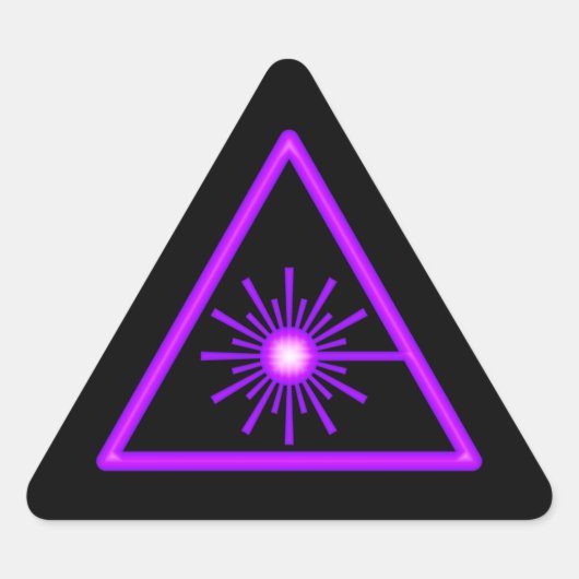 紫色及び黒いレーザーの記号のステッカー 三角形シール (正面)