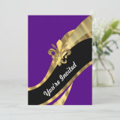 紫色及びgold fleur de lys 招待状 (スタンド正面)