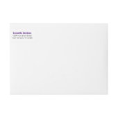 紫色大胆な角度カットの文字で飾られた卒業のお知らせ ラップアラウンドラベル (正面)