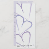 紫色婚約のハート 招待状 (正面/裏面)