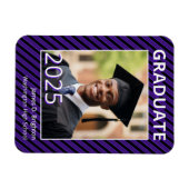 紫色学校カラーの写真 卒業お知らせ マグネット (横)