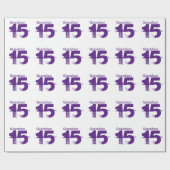 紫色孫のための第15誕生日白で ラッピングペーパー (フラット)