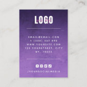 紫色宇宙夜空銀河ロゴイヤリング展示カード 名刺 (裏面)