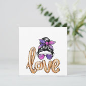 紫色少女風サングラス バレンタインデー ラブ カード (スタンド正面)