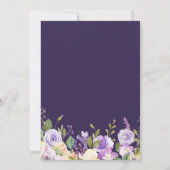 紫色彩の鮮やかと桃のフローラリハーサル 招待状 (裏面)