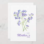 紫色忘れの私は花の母の日のカード シーズンカード (正面/裏面)