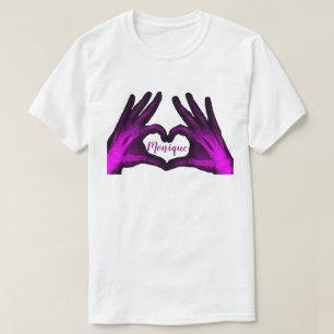 紫色手のX線のハート Tシャツ