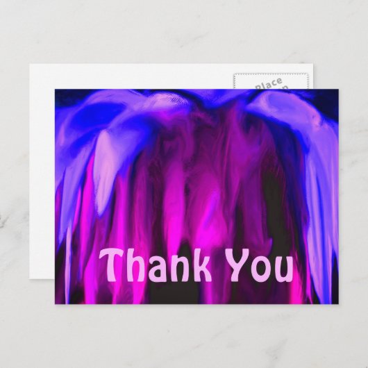 紫色抽象アート感謝カード ポストカード (正面/裏面)