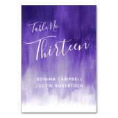 紫色抽象モダンアートのテーブルナンバー13 テーブルナンバー (正面)