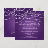 紫色星のエレガントな退職パーティーの一連 招待状 (正面/裏面)