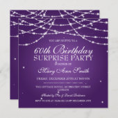 紫色星の驚きの誕生会の一連 招待状 (正面/裏面)