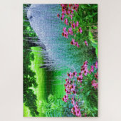 紫色星及びエキナセア ジグソーパズル (縦)