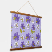 紫色春の花模様 吊り下げ型タペストリー (傾斜あり)