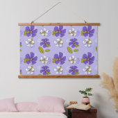 紫色春の花模様 吊り下げ型タペストリー (寝室)